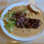 ベリーズ・カフェの牛肉ときのこのクリームスパゲッティ
