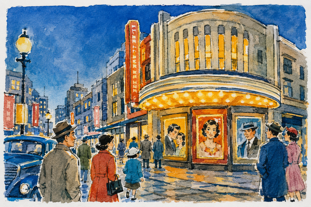 映画館建築の歴史を、日比谷のアールデコ様式の殿堂から浅草六区の震災バラック、新潟・高田世界館の木造小屋まで辿る。スクリーンではなく「箱」から映画文化を読み解くコラム。